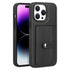 Apple iPhone 14 Pro Max (6.7) - Carbon Fiber Black Shockproof Case with Card Holder Kickstand & Protective TPU Edge