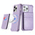For iPhone 13 (6.1) Magnetic Wallet With Independent Detachable Card Holder - Light Purple