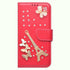 Apple iPhone 11 (6.1) - Hot Pink High Quality Leather Bling Butterfly Eiffel  Tower Rhinestone Wallet Case with Credit Card Holder In Premium Box Packaging